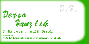 dezso hanzlik business card